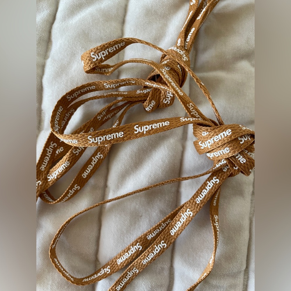 New tan beige Supreme Shoe Laces rare color - Picture 2 of 3
